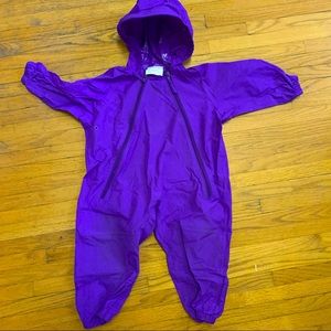 Splashy Purple Double Zipper Rain & Mud Splash Suit One Piece for Toddlers